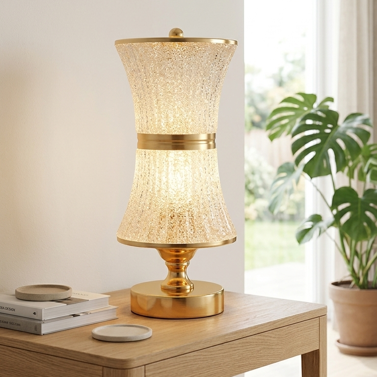Modern Nordic Crystal Table Lamp with Gold Base