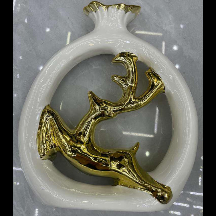 Luxury Gold Deer Sculpture Vase