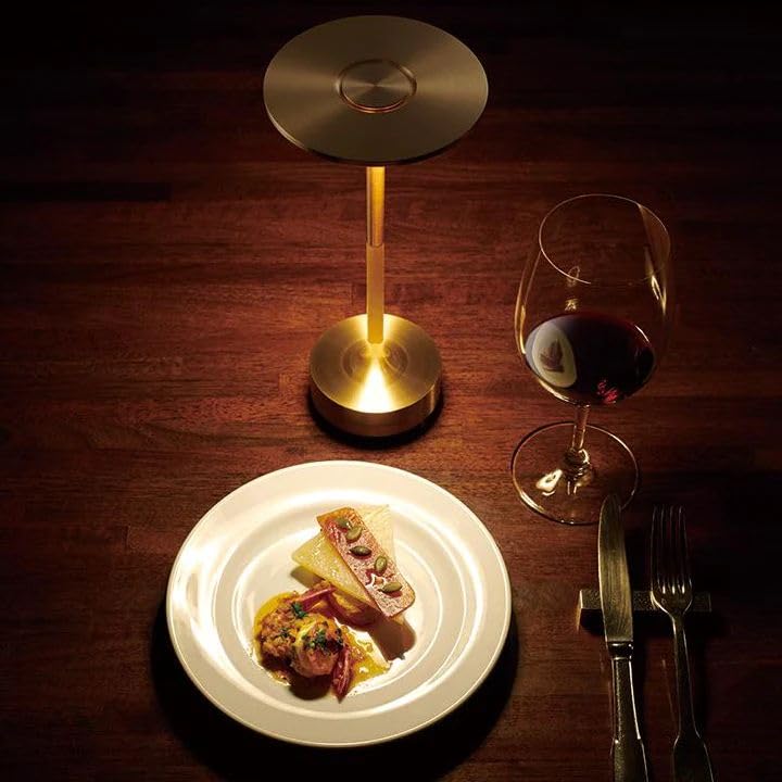 Metal Aureola Cordless LED Table Lamp (Gold)