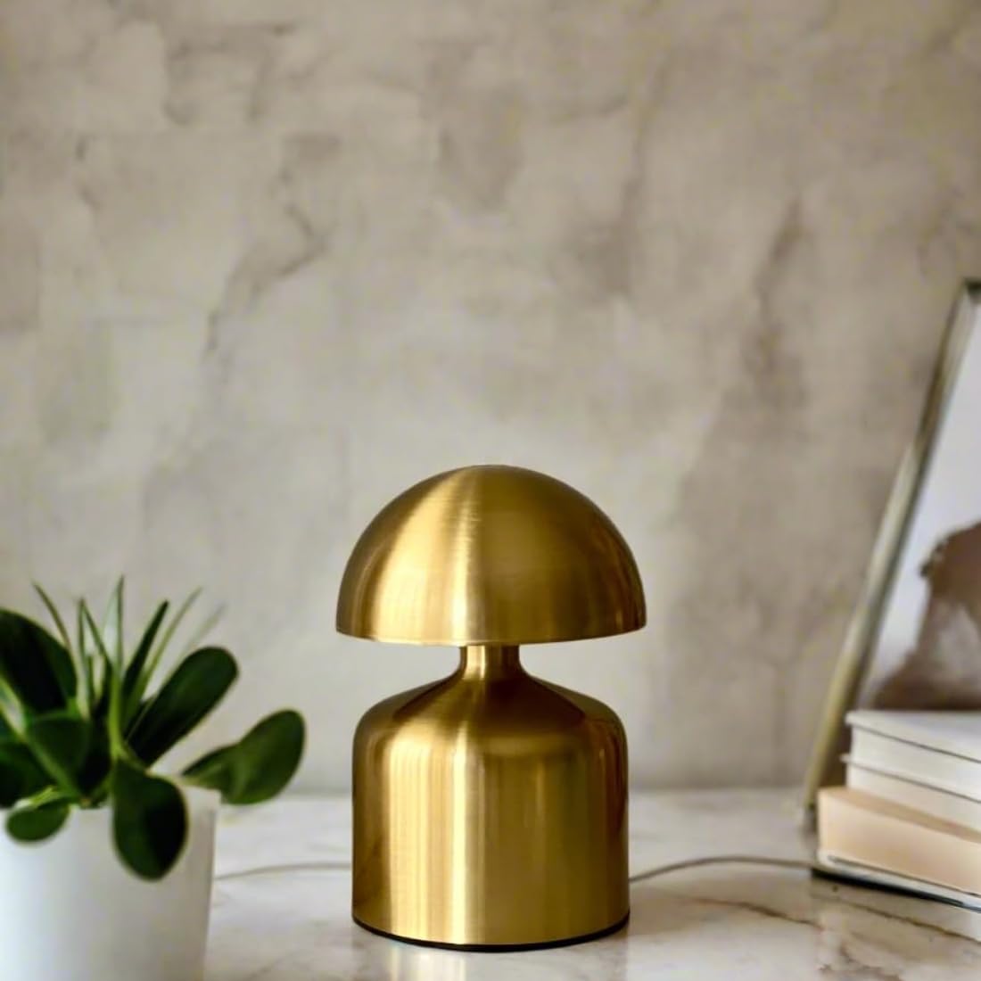 Mushroom Shape Modern LED Gold Table Lamps