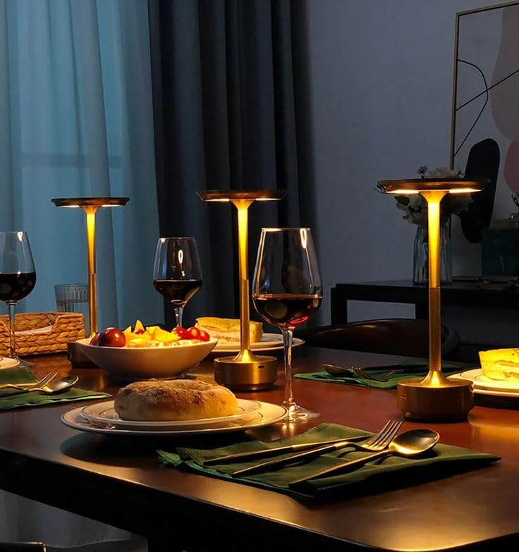 Metal Aureola Cordless LED Table Lamp (Gold)