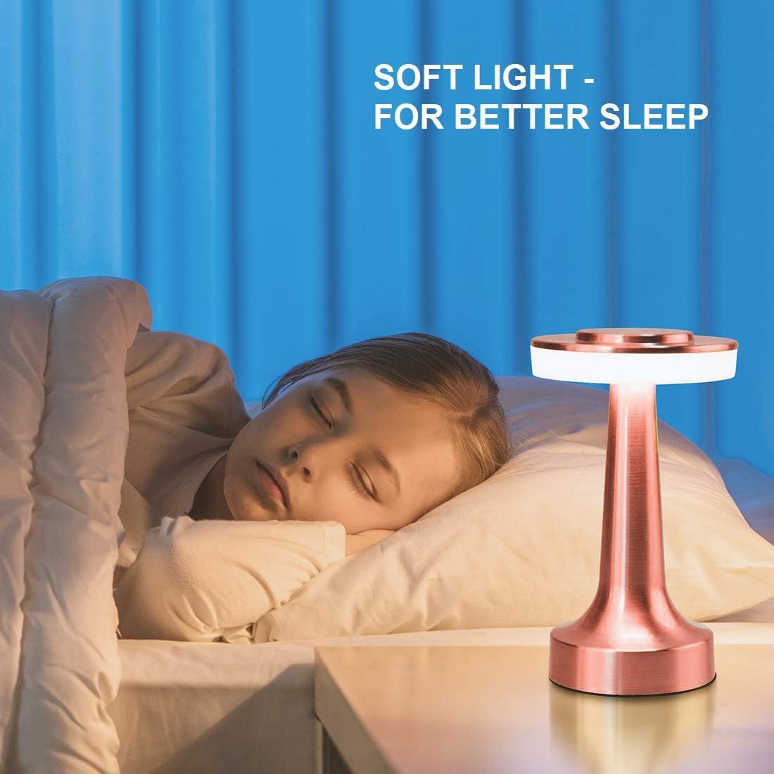 Retro Rose Gold Metal LED Table Lamp