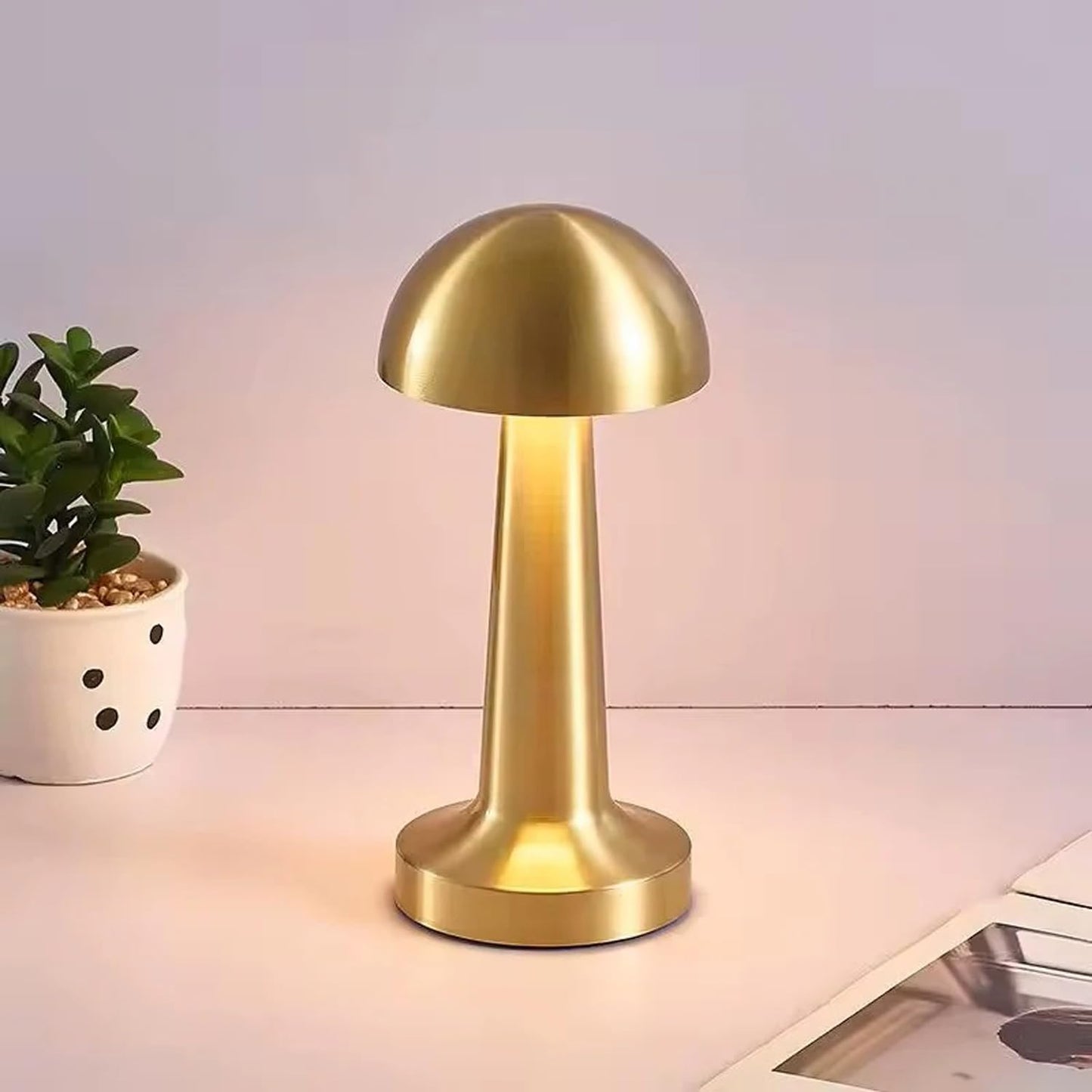 Golden Mushroom Table Lamp