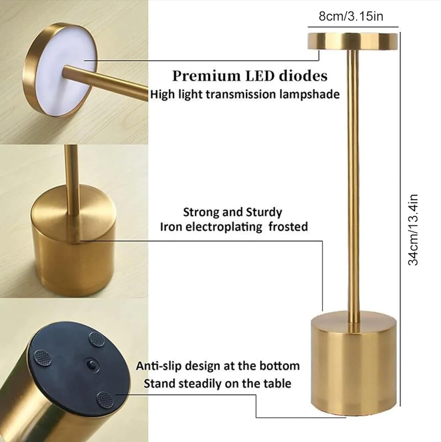 Gold Metal LED Table Lamp