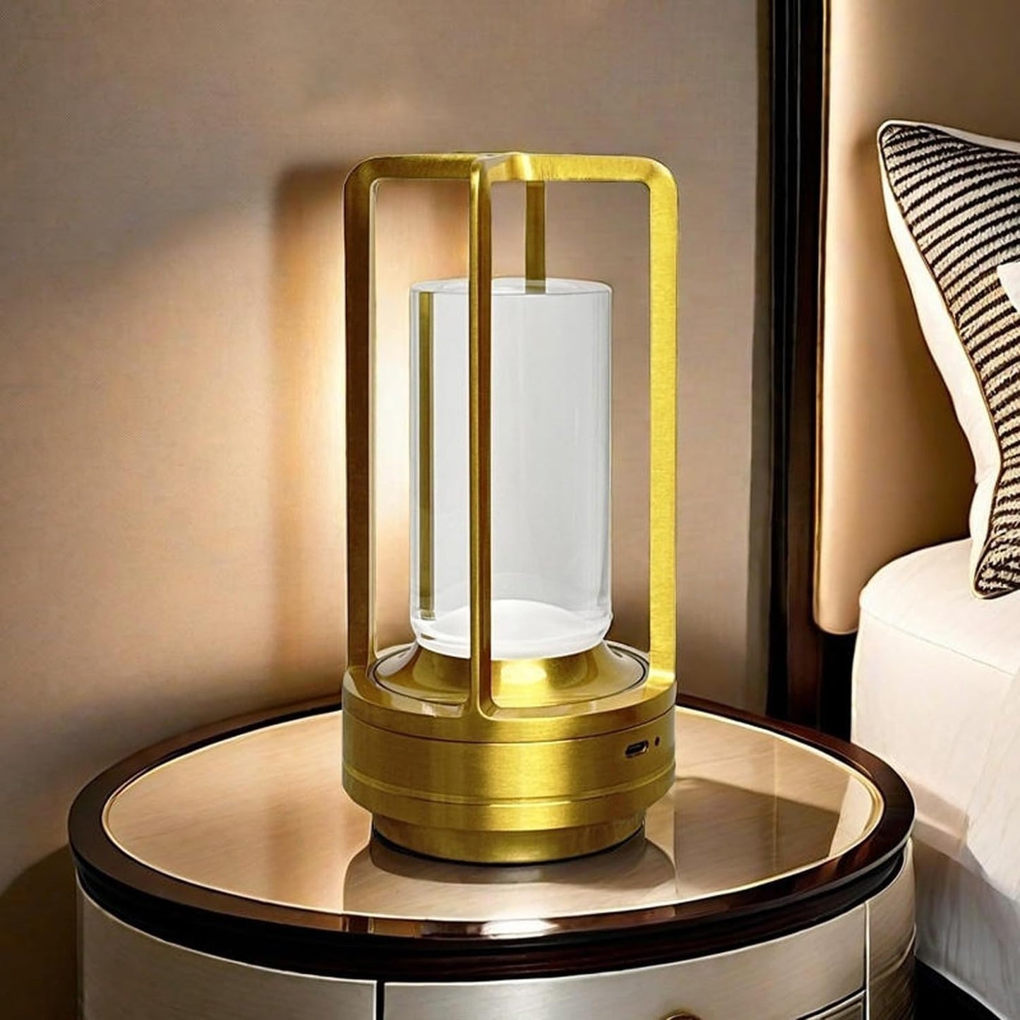 Latern Portable Metal Table Lamp for Indoor/Outdoor