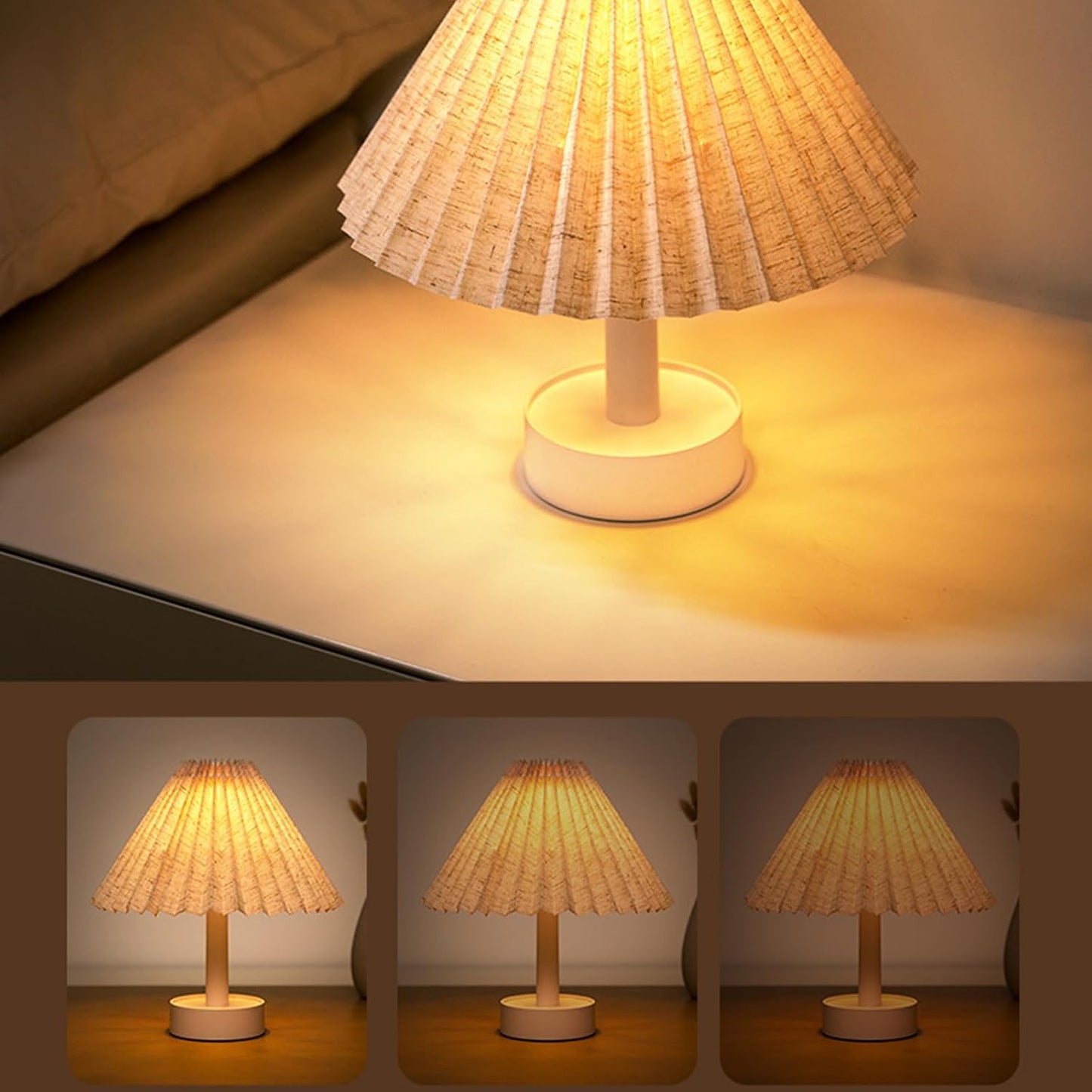 Foldable Pleated Table Lamp Umbrella Shape