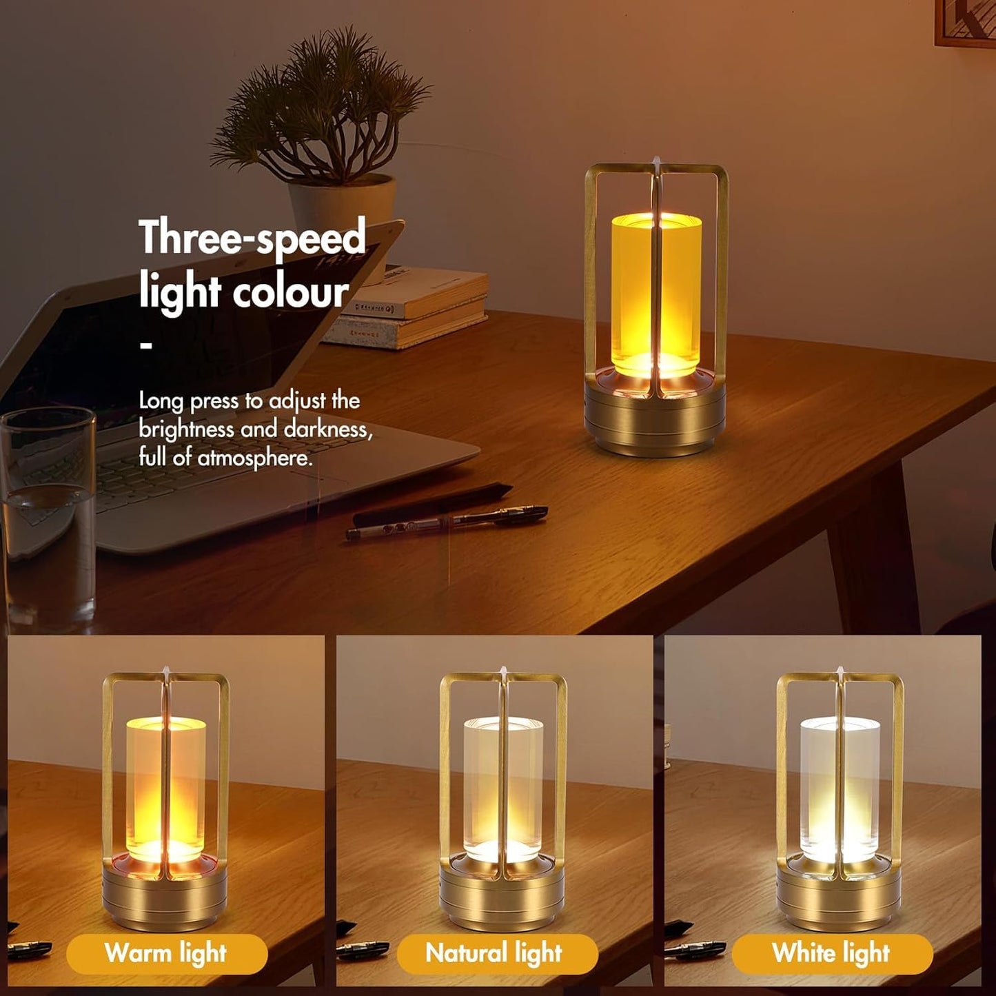 Latern Portable Metal Table Lamp for Indoor/Outdoor