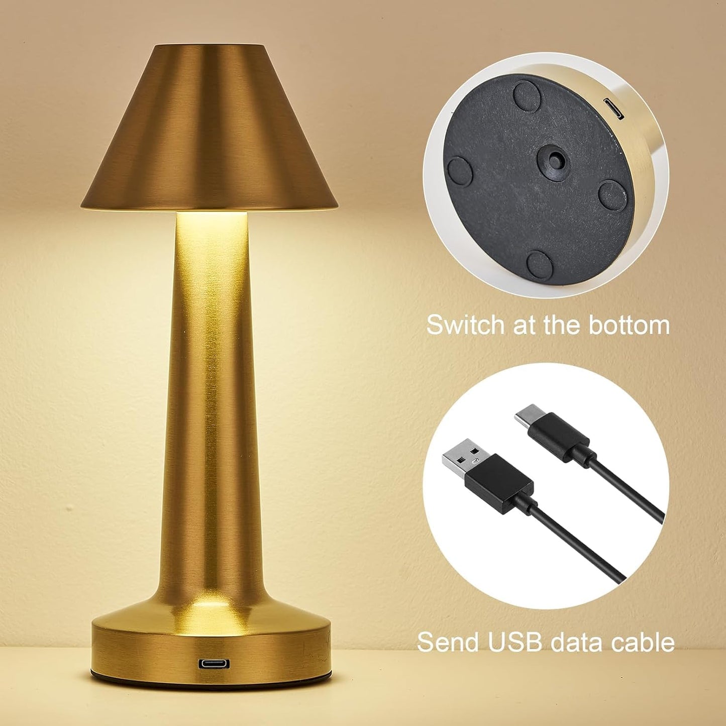 Premium Golden Cap Table Lamp