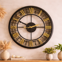 Large Skeleton Vintage Roman Numeral Wall Clock