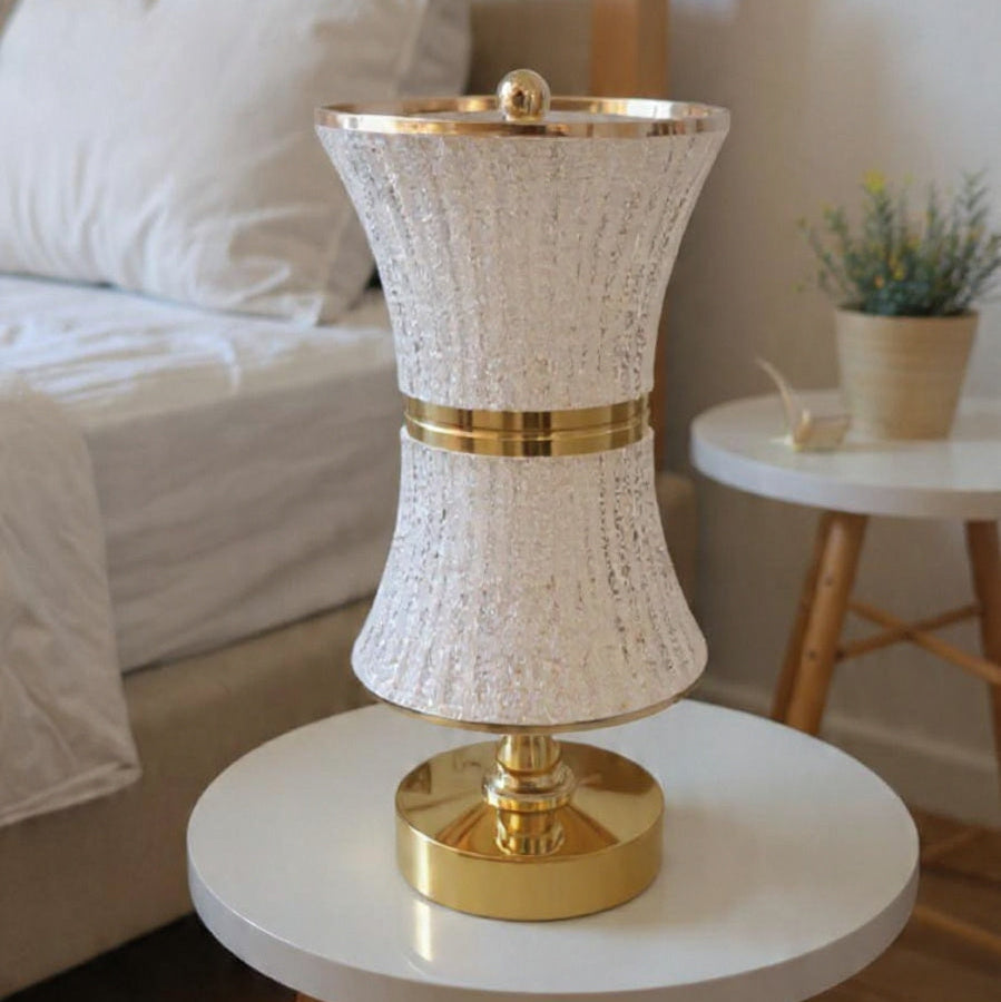 Modern Nordic Crystal Table Lamp with Gold Base