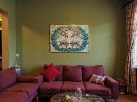 Ornate Embossed Deer Art