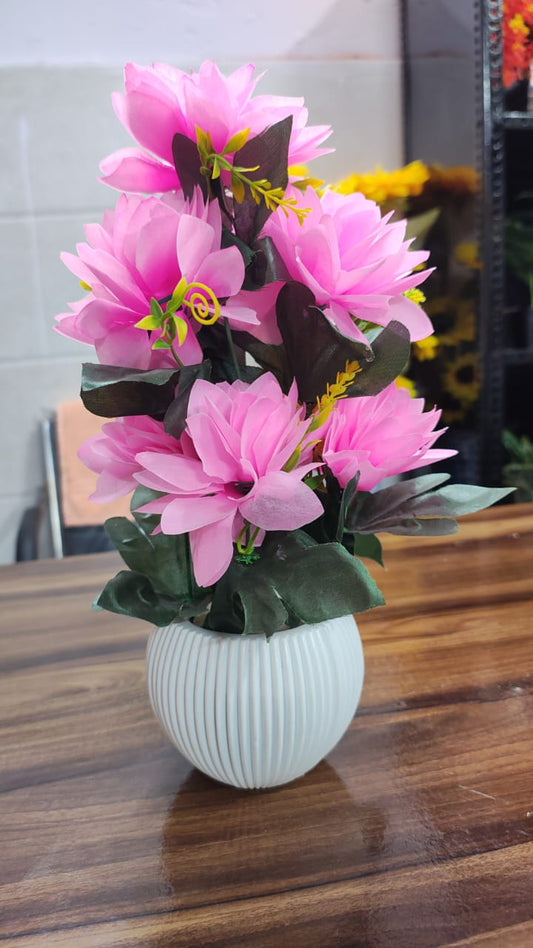 Hodor Designs Artificial Pink Lotus Potted Plant