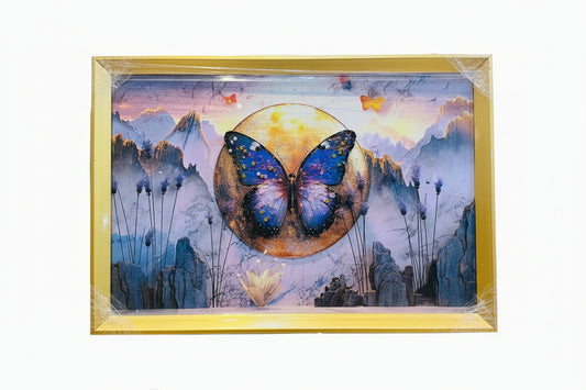 Large Butterfly and Moon Statement Painting