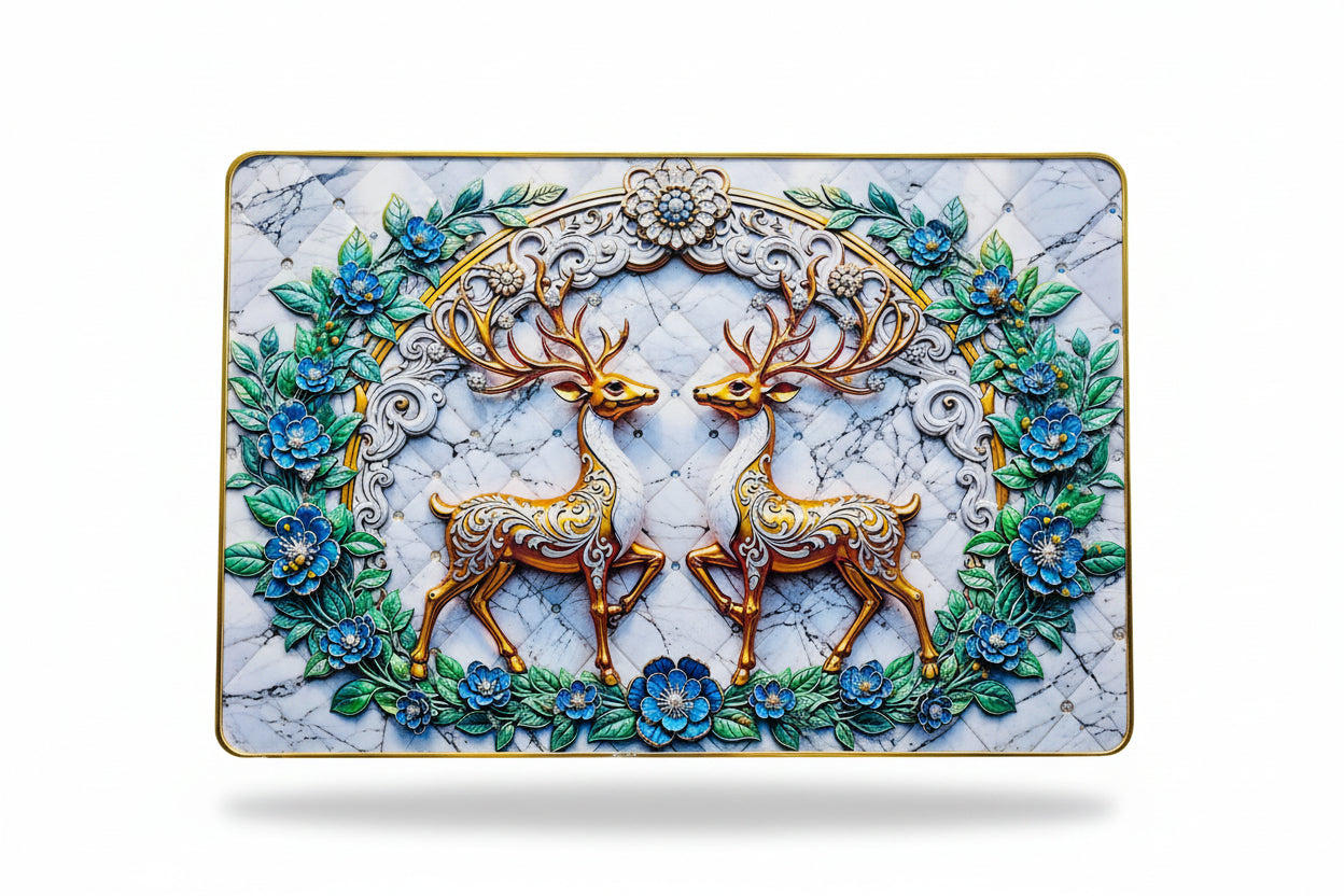 Ornate Embossed Deer Art