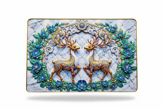 Ornate Embossed Deer Art