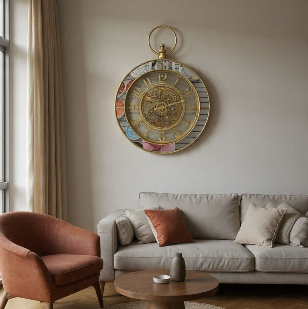 Open Frame Gold Skeleton Clock