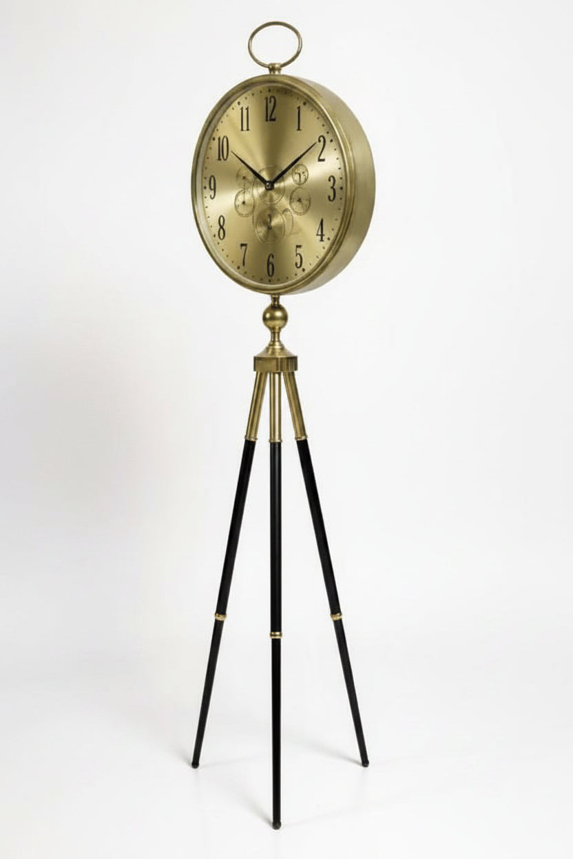Antique Gold Tripod Stand Clock