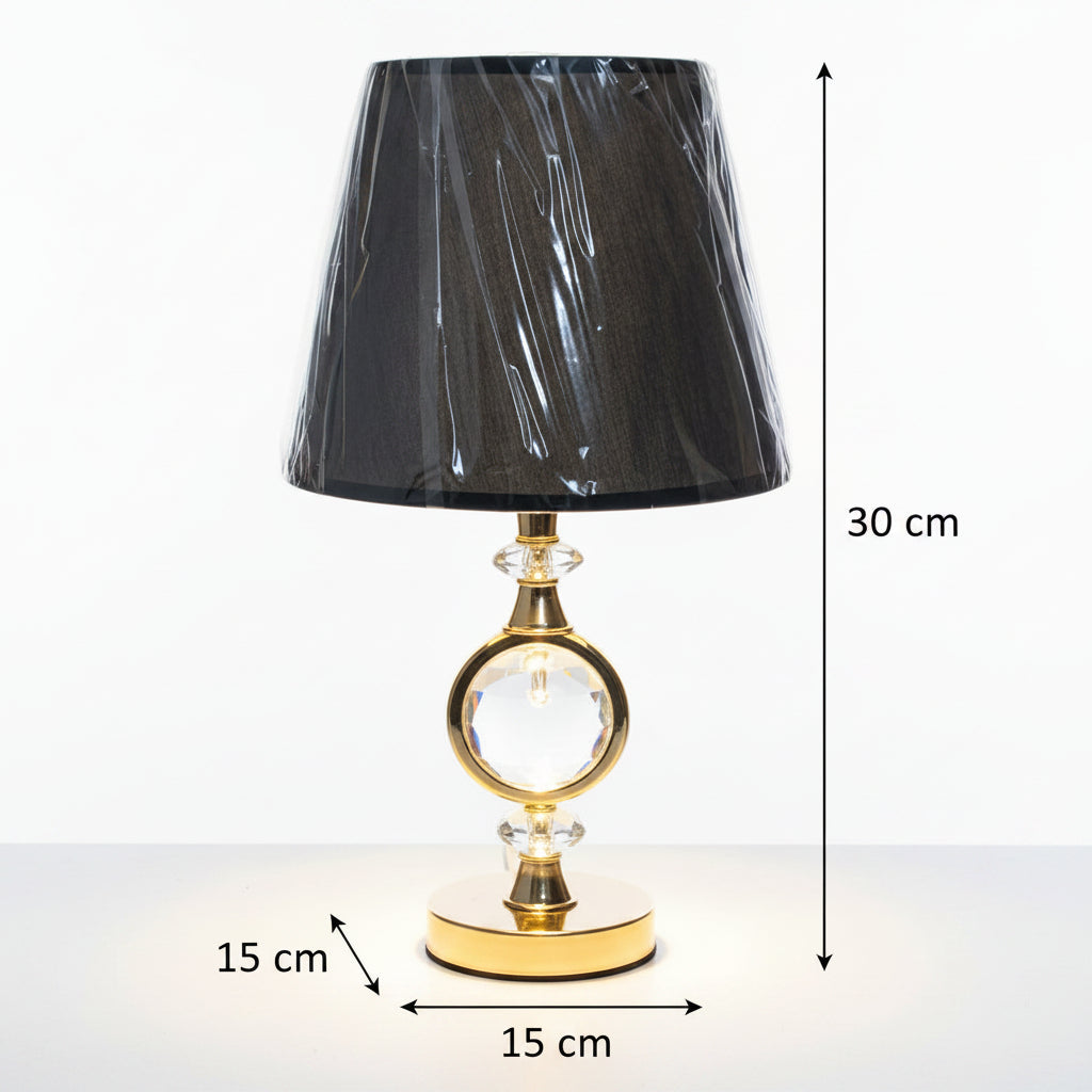 Modern Acrylic Bedside Table Lamp with Black Shade