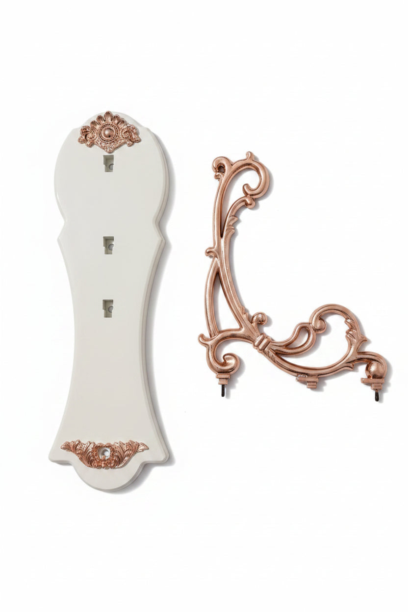 Designer White & Gold Double-Sided Clock
