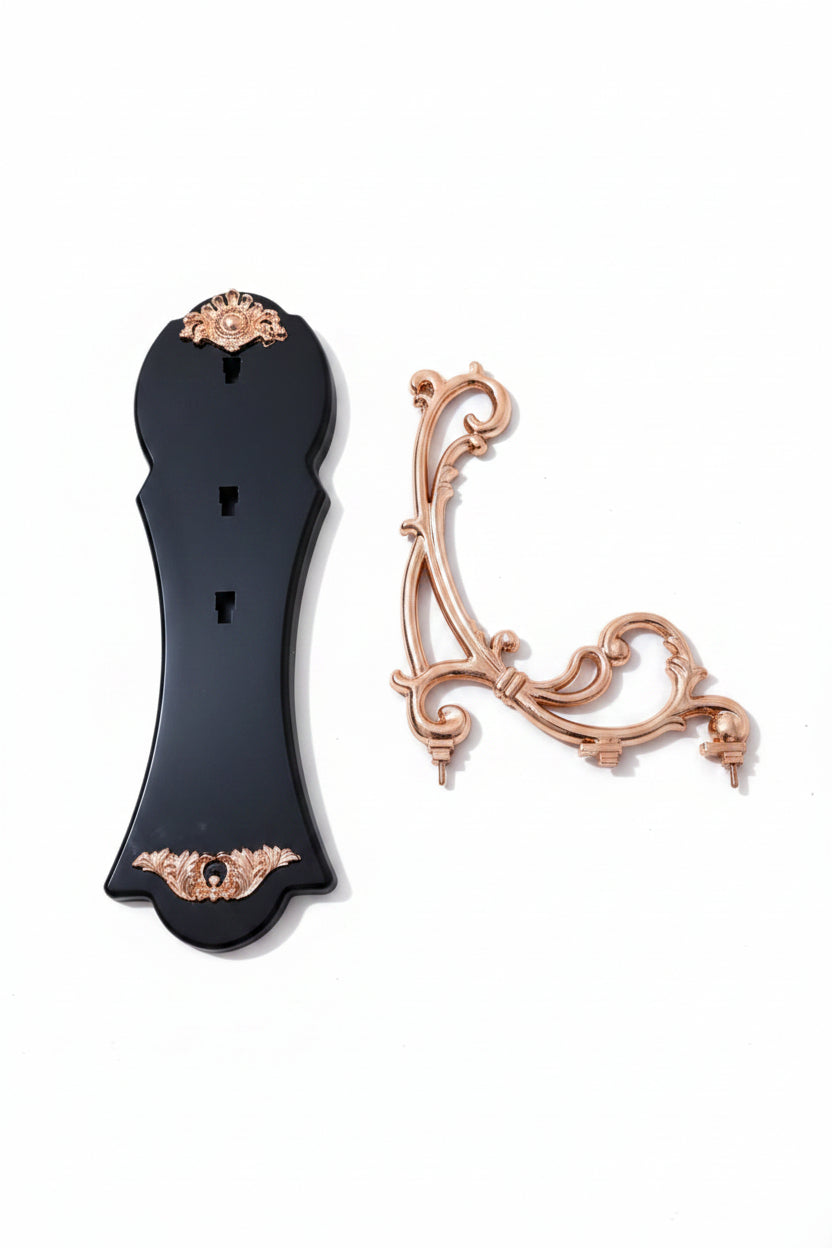 Designer Black & Gold Double-Sided Clock with Visible Gears
