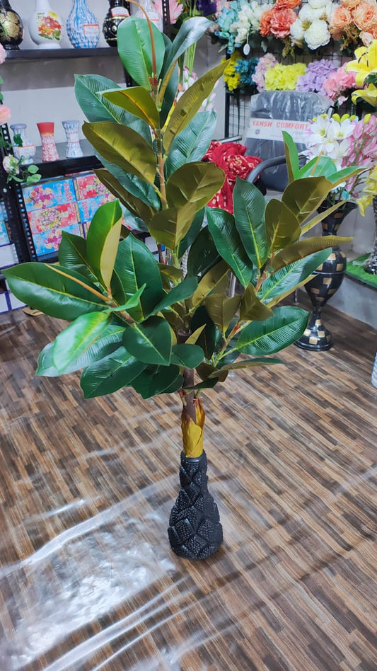 Hodor Designs Artificial Rubber Tree Potted Plant