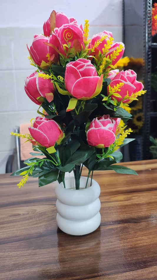 Hodor Designs Artificial Pink Rose Potted Plant