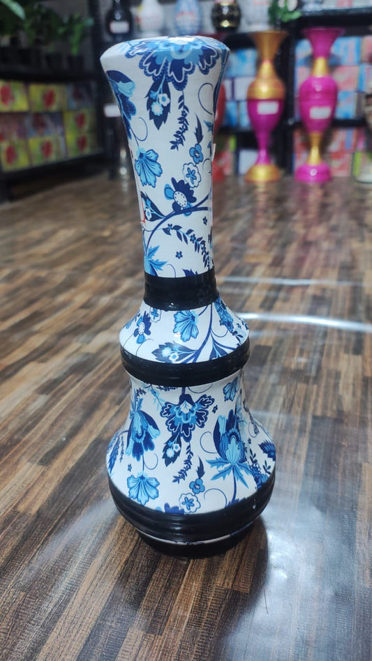 Hodor Designs 12-Inch Tall Blue and White Floral Decorative Vase