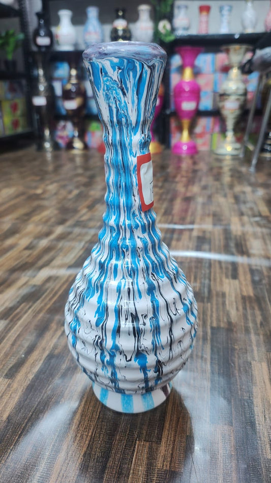 Hodor Designs 18-Inch Tall Blue and Black Fluid Art Decorative Vase