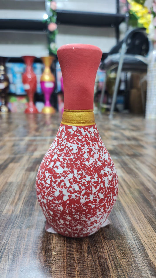 Hodor Designs 12-Inch Red and White Speckled Decorative Vase