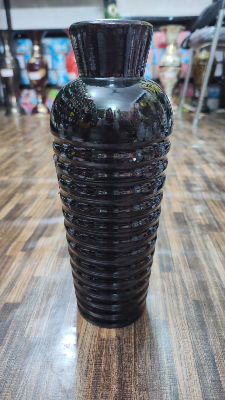 Hodor Designs 12-Inch Glossy Black Ceramic Vase