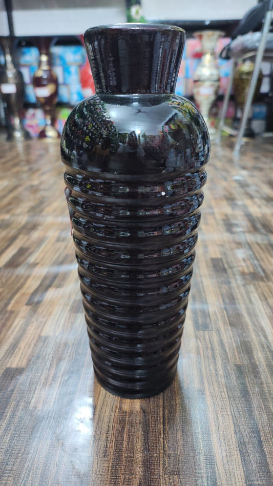 Hodor Designs 12-Inch Glossy Black Ceramic Vase