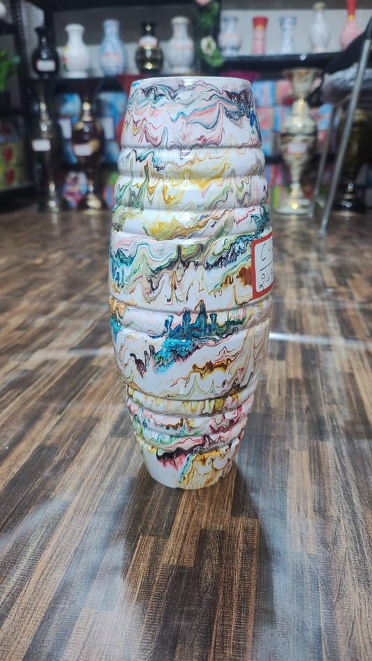 Hodor Designs 12-Inch Multi-Color Marble Swirl Decorative Vase