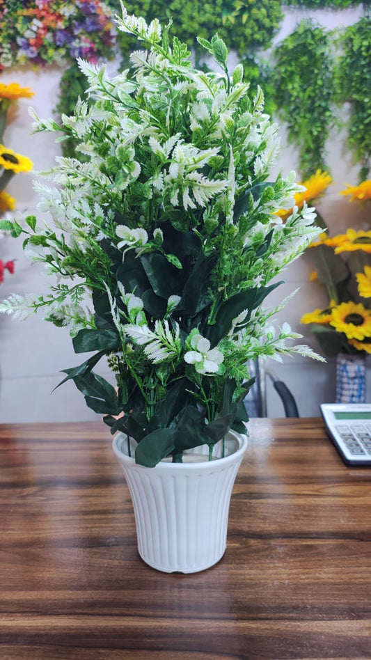 Hodor Designs Artificial Variegated Fern Potted Plant