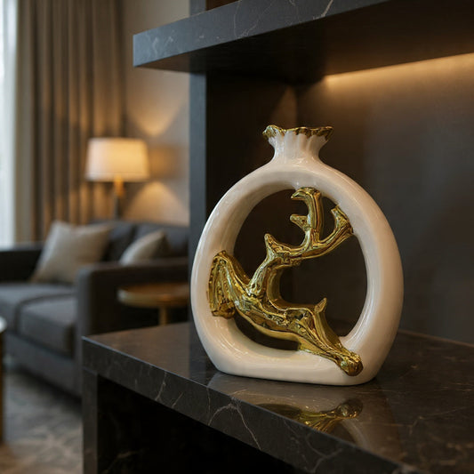 Luxury Gold Deer Sculpture Vase