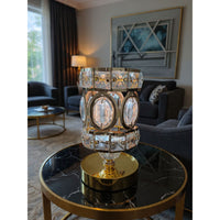 Luxury Crystal Table Lamp with Gold Base
