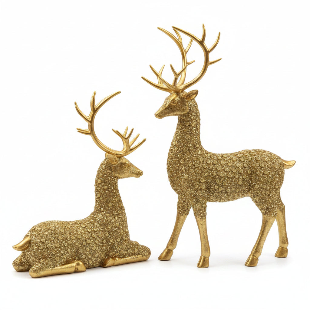 Luxury Gold Deer Figurine Set of 2