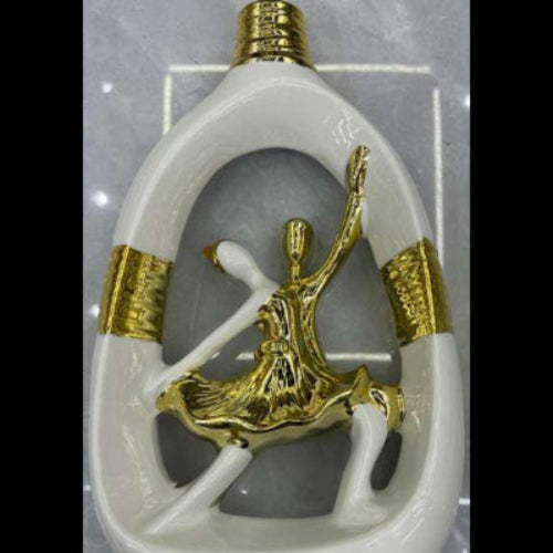 Modern White and Gold Abstract Flower Vase