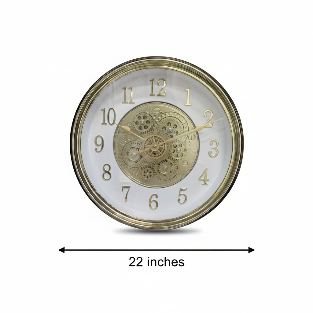 Designer Classic Round White Dial with Gold Mechanism