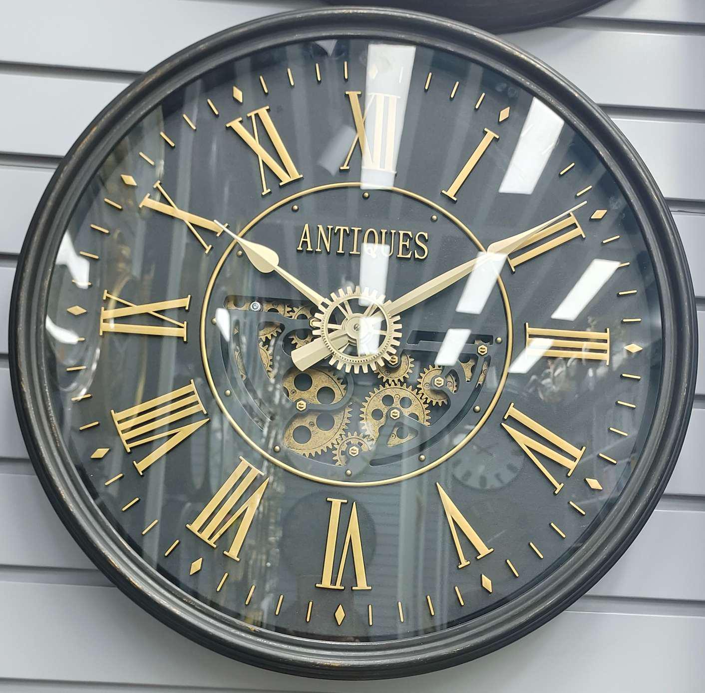 Luxury Designer Roman Numeral Gear Clock – 22 Inch Acrylic Wall Décor