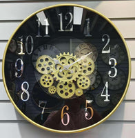 Black Dial Gold Gear Clock