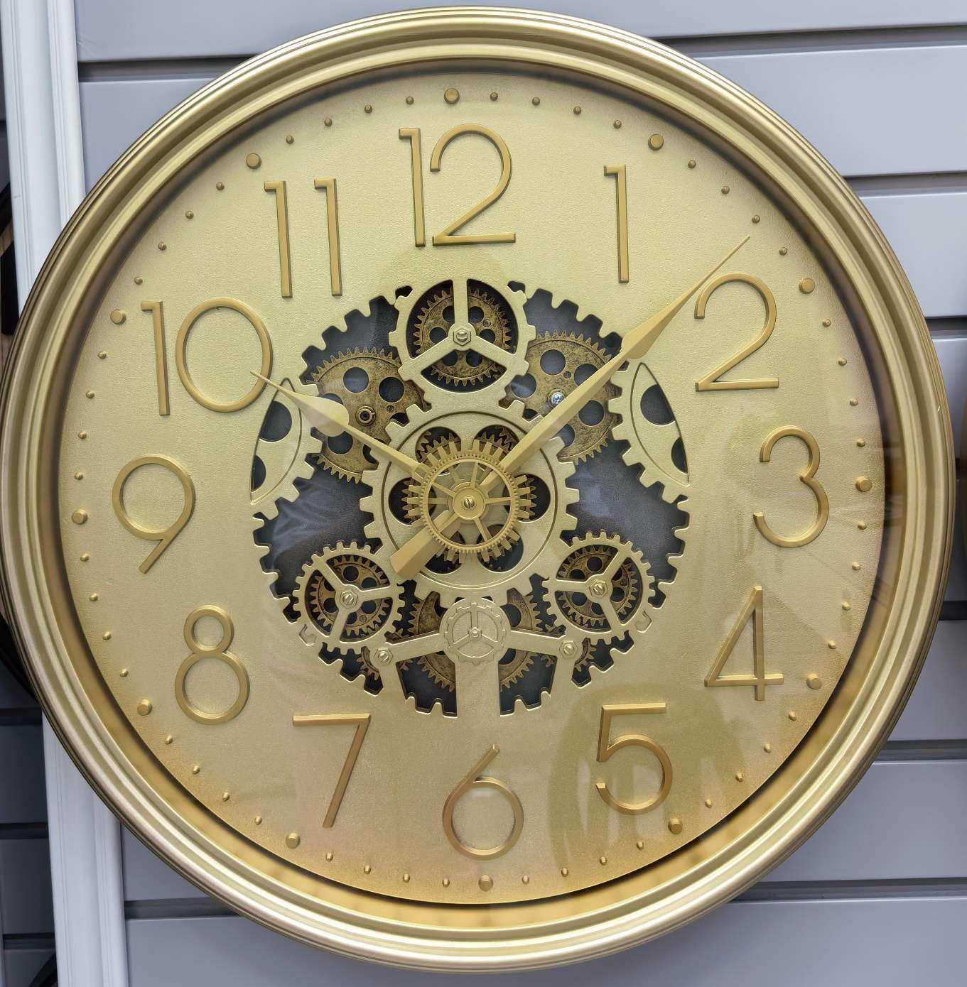 Gold Skeleton Gear Clock