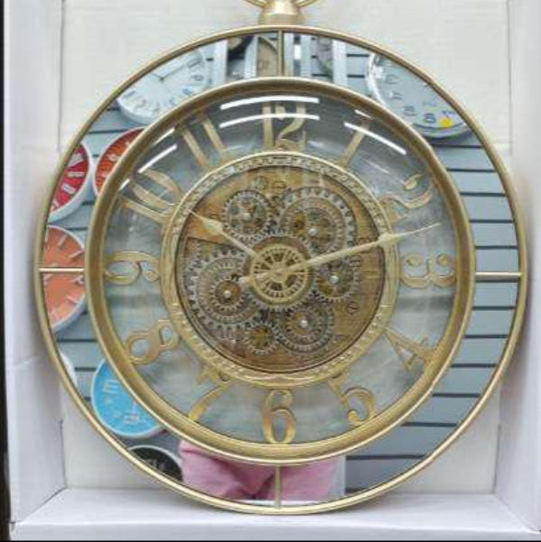 Open Frame Gold Skeleton Clock