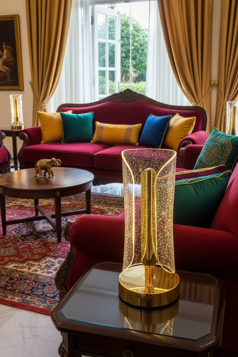 Hourglass Gold Accent Table Lamp