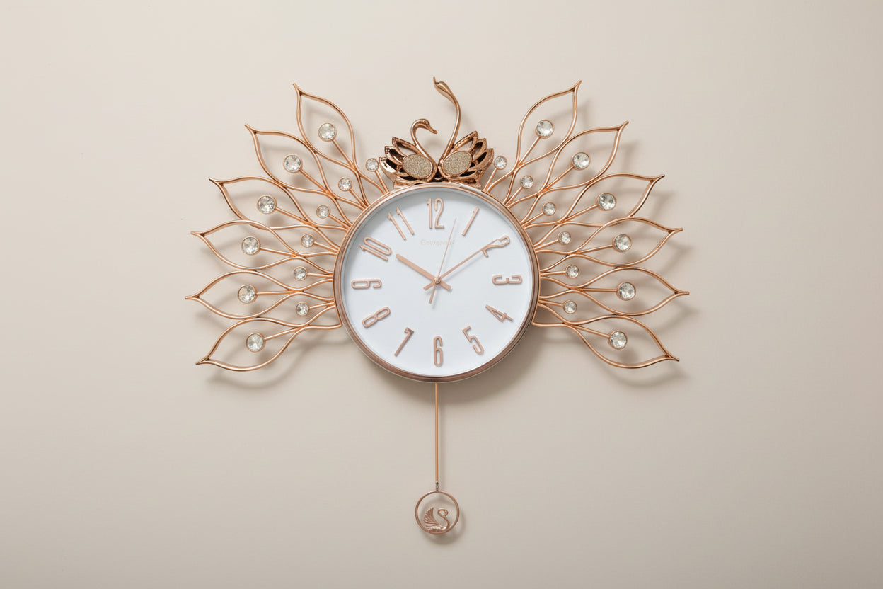 Oversized Peacock Silhouette Wall Clock