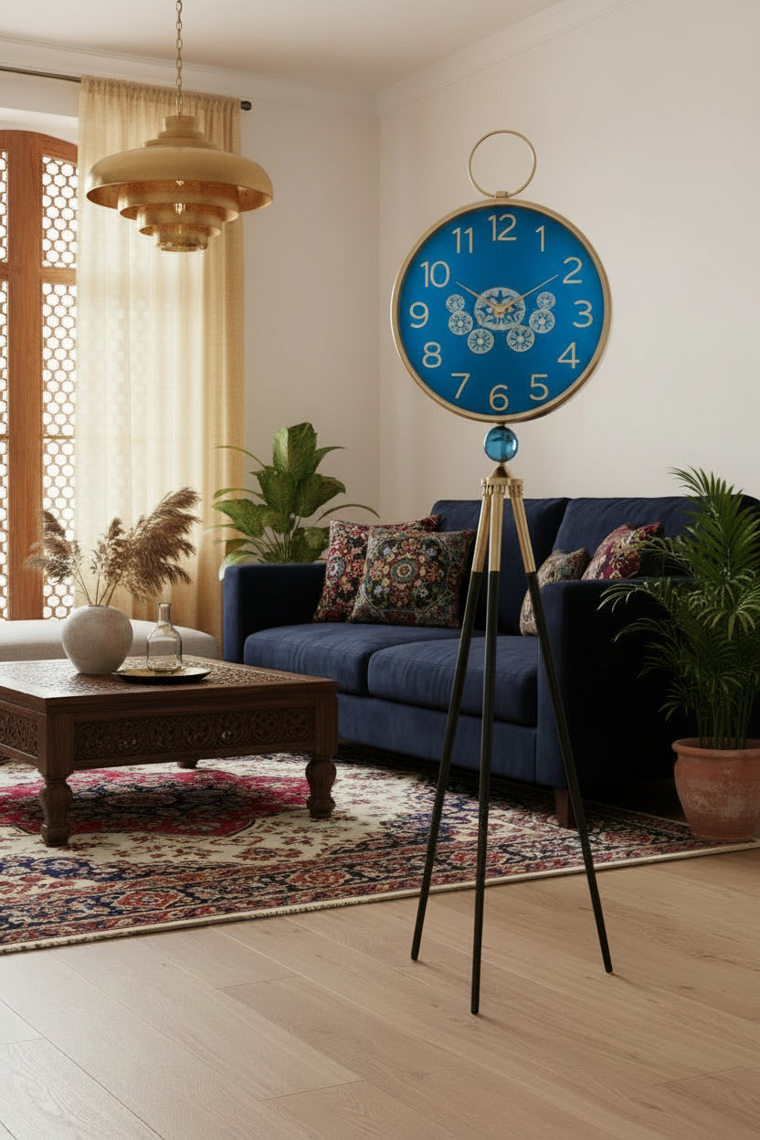 Rose Gold Accents Tripod Clock