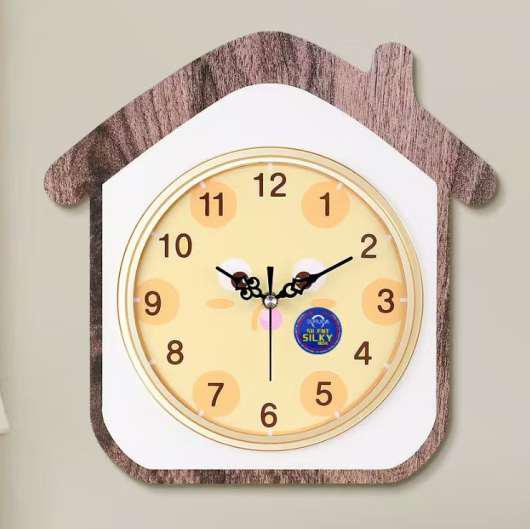 Minimalist Wooden House Wall Clock