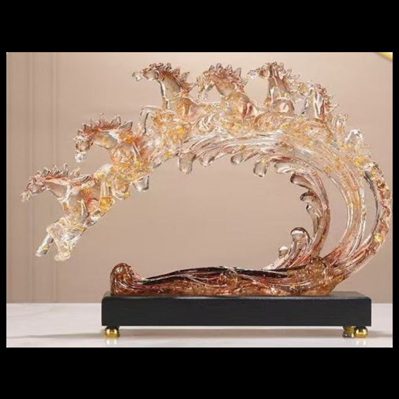 Luxury Running Galloping Horses Arch Statue