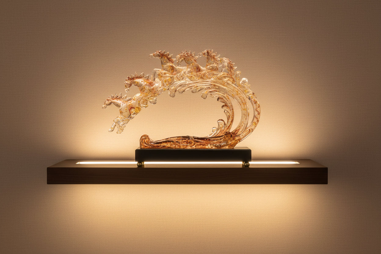 Luxury Running Galloping Horses Arch Statue