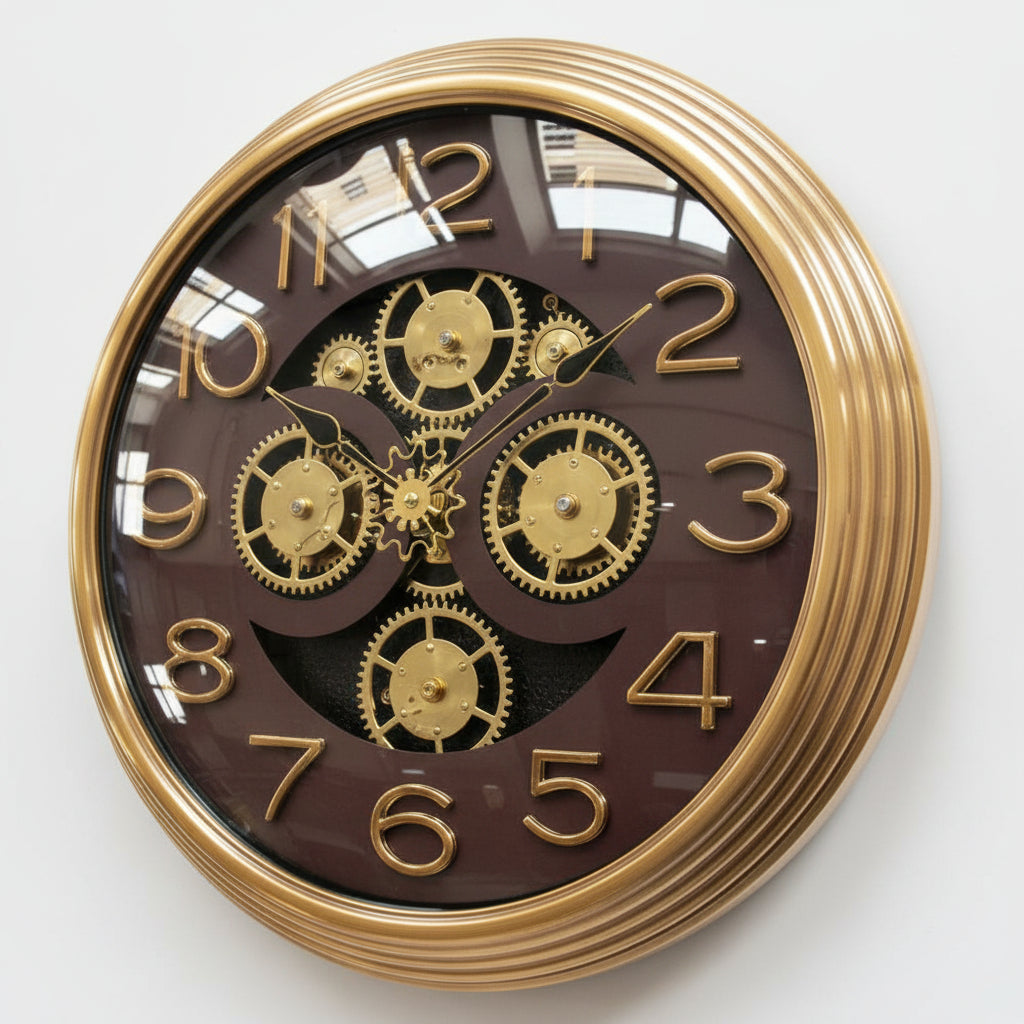 Luxury Moving Gear Wall Clock | Exposed Mechanism Art