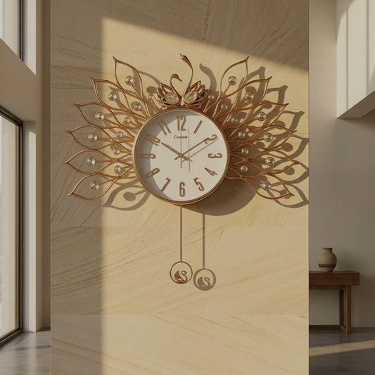 Oversized Peacock Silhouette Wall Clock